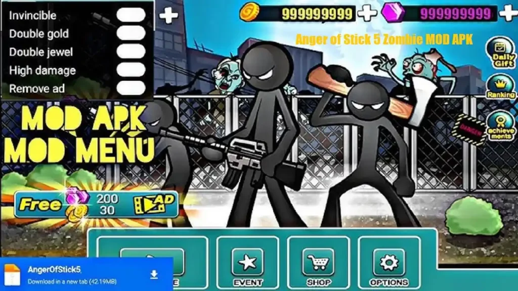 Anger of Stick 5 Zombie MOD APK Unlimited Money